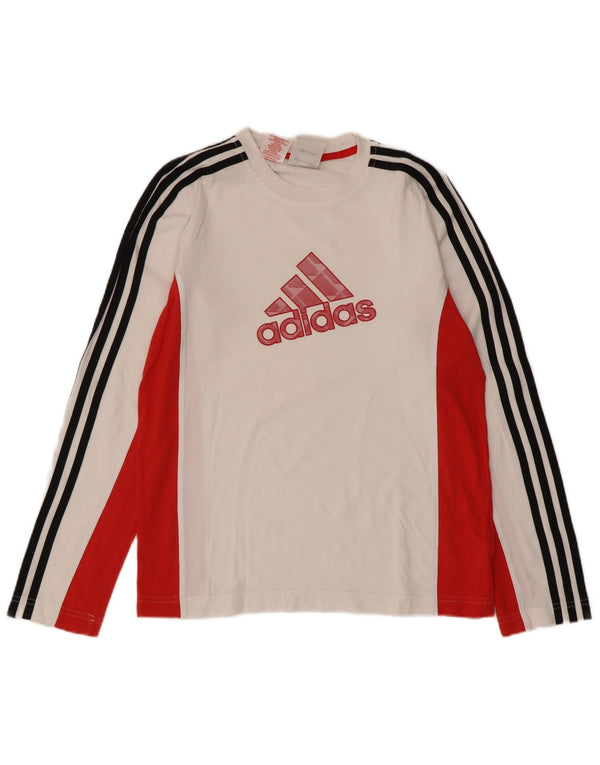 Adidas Maglietta grafica da bambino a maniche lunghe 13-14 anni Large White Colourblock