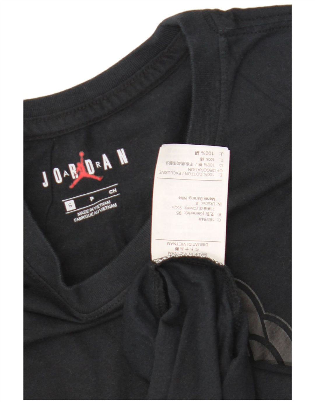 T-shirt grafica da uomo Jordan Top piccola in cotone nero