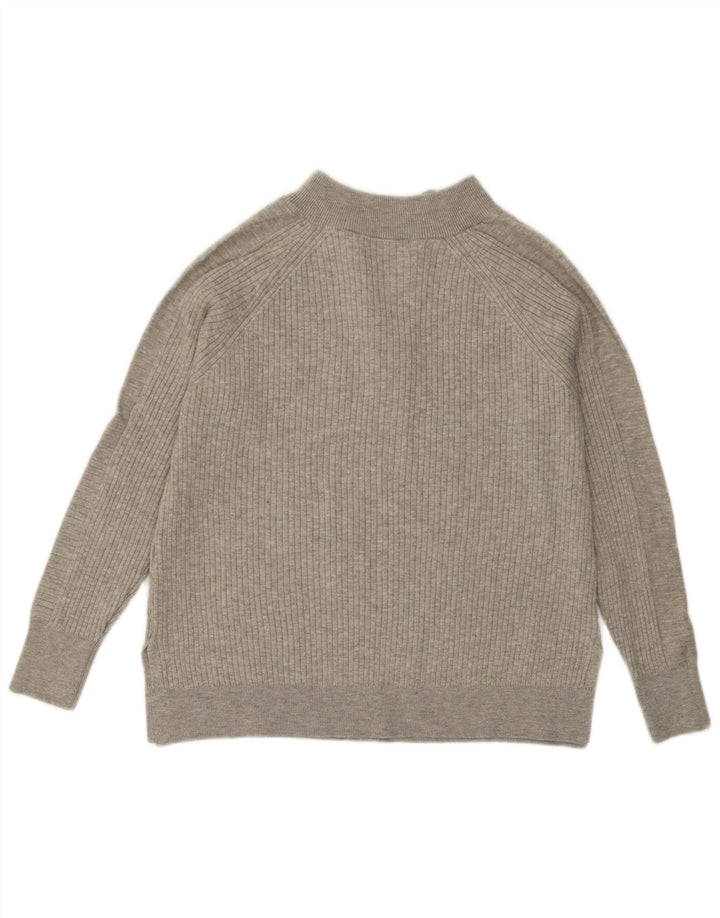Maglione da donna Marks & Spencer con zip e collo UK 14 Viscosa grigio medio
