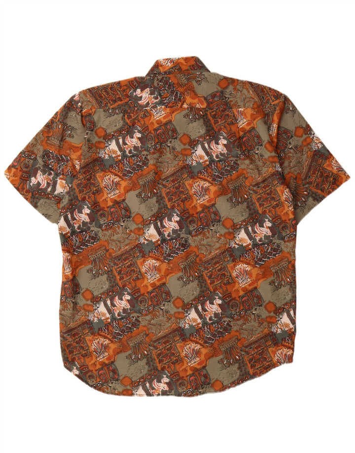 Camicia vintage da uomo con motivo astratto taglia 39 media multicolore