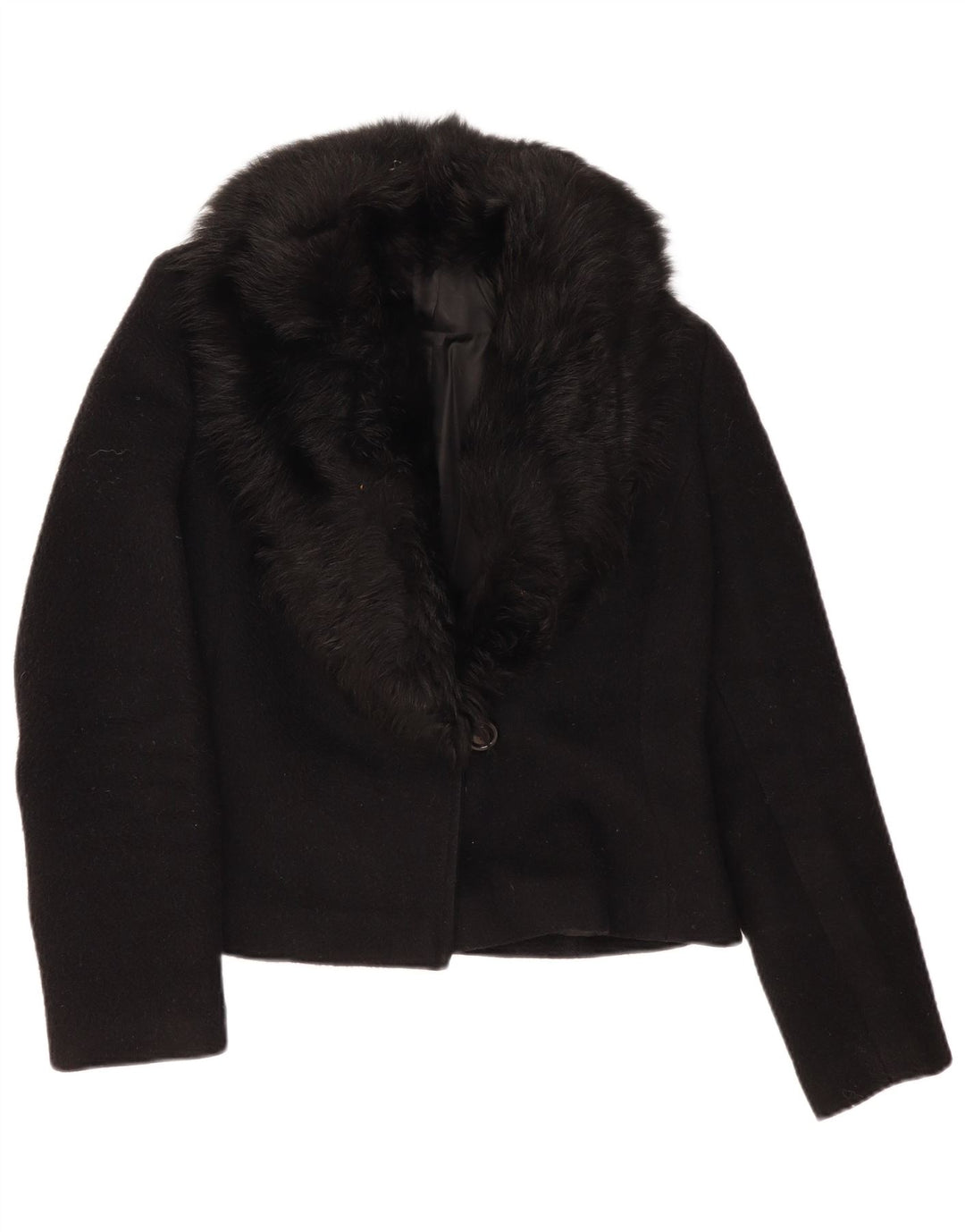 Giacca blazer vintage da donna a 1 bottone UK 14 media nera