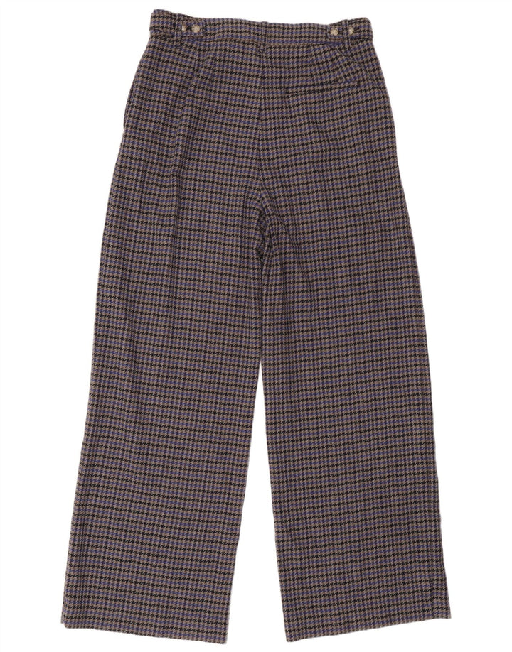Pantaloni da abito da donna Marks & Spencer UK 14 Large W34 L32 Pied de poule grigio