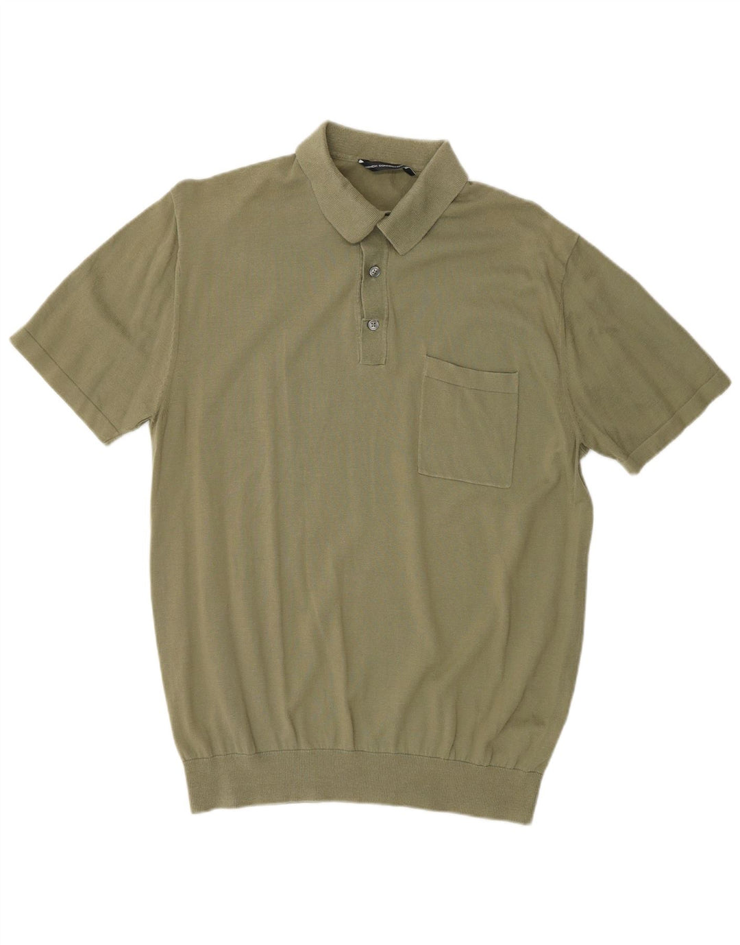 FRENCH CONNECTION Maglione da uomo a maniche corte con collo a polo medio kaki