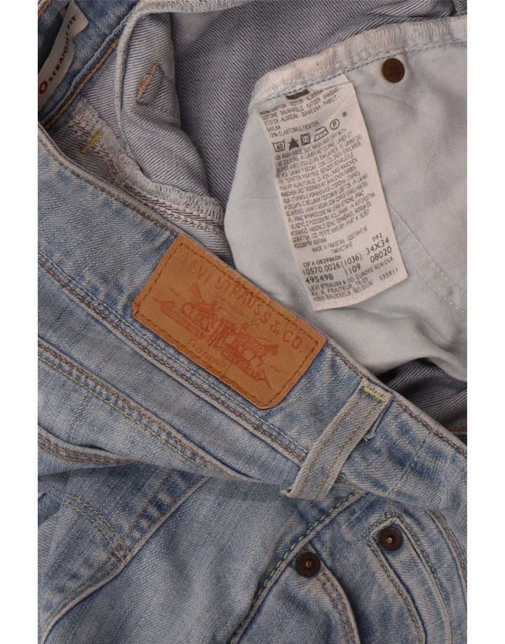 Jeans dritti 570 da donna Levi's W34 L28 cotone blu