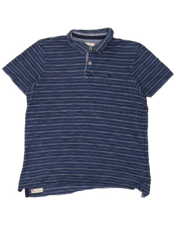 Polo da uomo Fat Face XL in cotone a righe blu
