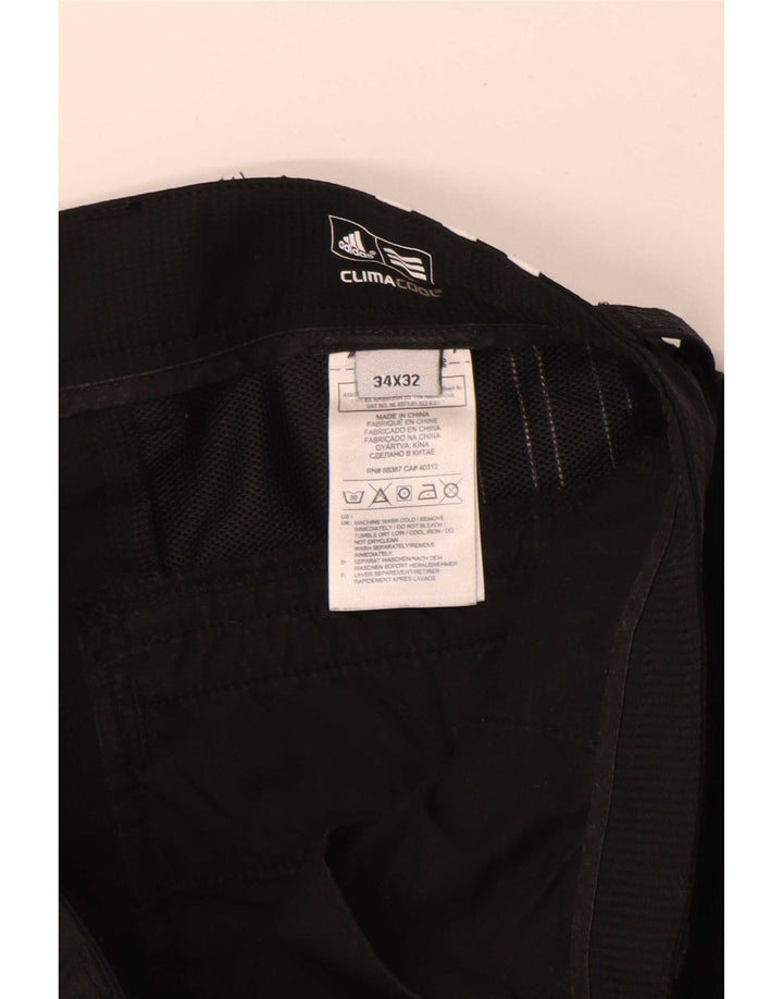Pantaloni chino dritti Adidas Climacool da uomo W34 L32 poliestere nero
