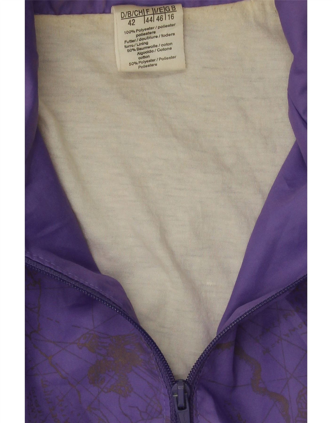 VINTAGE Womens Oversized Graphic Tracksuit Top Jacket UK 16 Large Purple Vintage Vintage and Second-Hand Vintage from Messina Hembry 