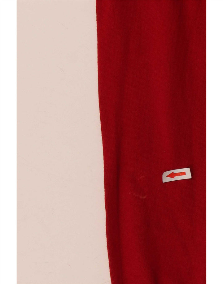 Maglione maglione con scollo a V da donna Zara UK 12 cotone rosso medio