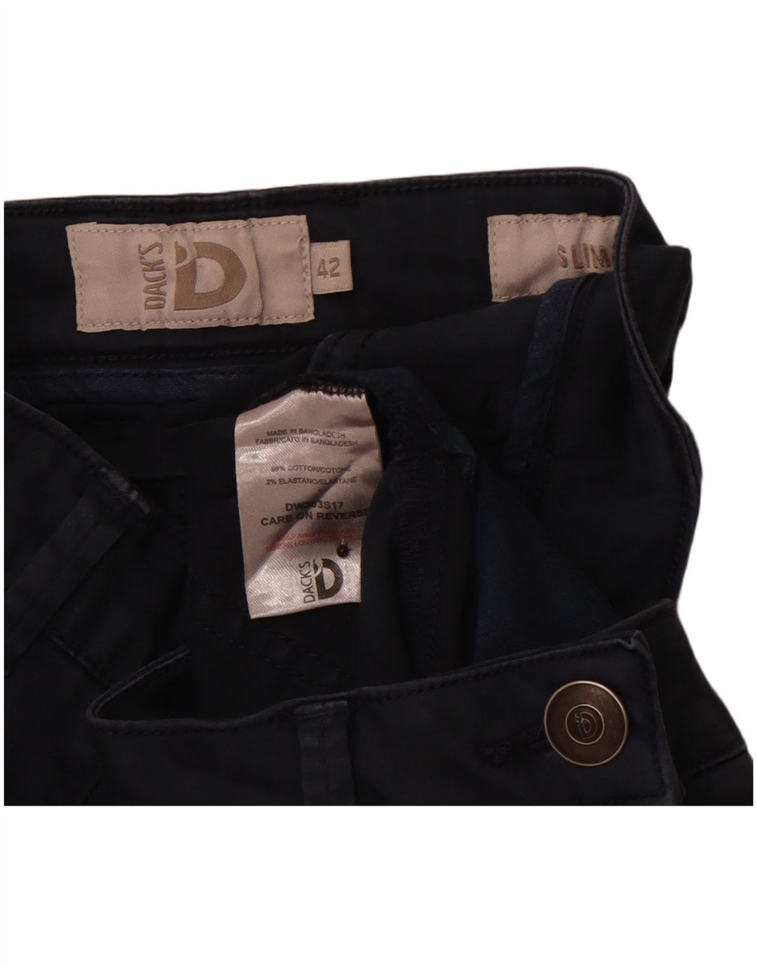 Pantaloni casual slim fit da donna DACK'S IT 42 medio W30 L29 blu navy