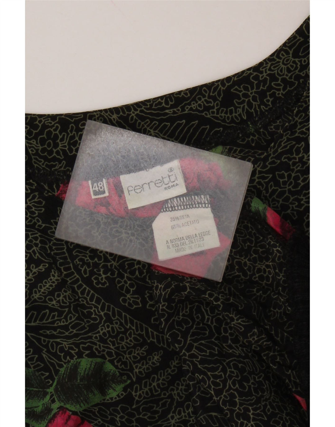 Camicetta a maniche lunghe da donna FERRETTI IT 48 XL Seta floreale nera