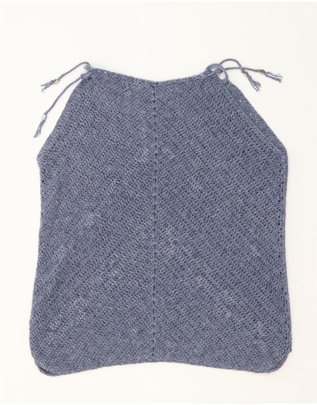 VINTAGE Womens Knit Cami Top UK 14 Large Blue Vintage Vintage and Second-Hand Vintage from Messina Hembry 