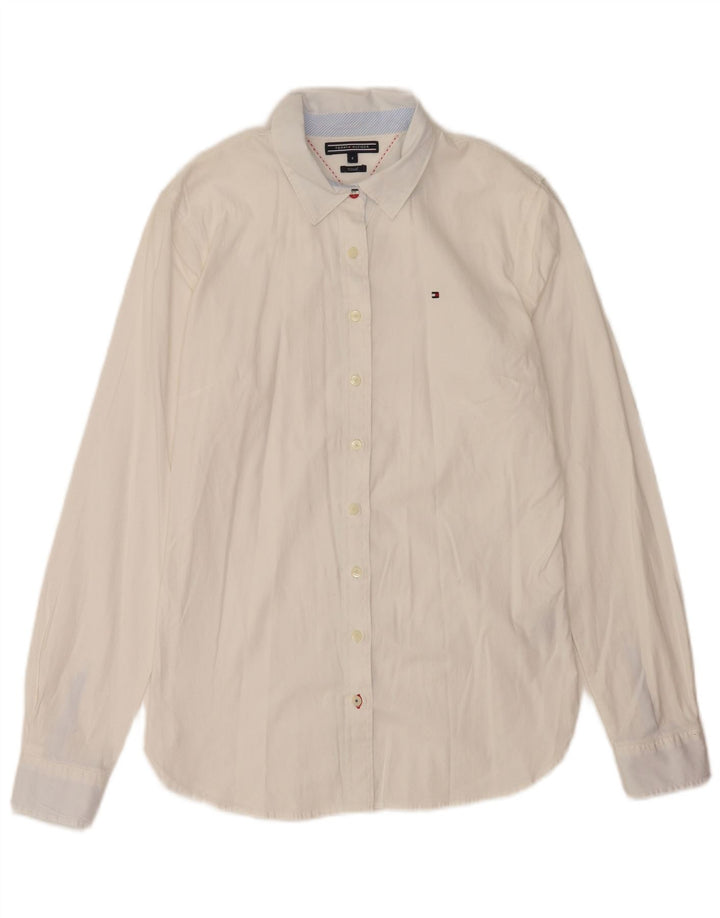Camicia aderente da donna Tommy Hilfiger US 8 cotone bianco medio