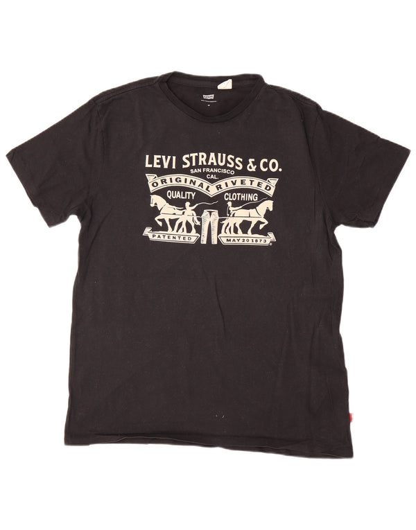 T-shirt grafica da uomo Levi's Top in cotone nero medio