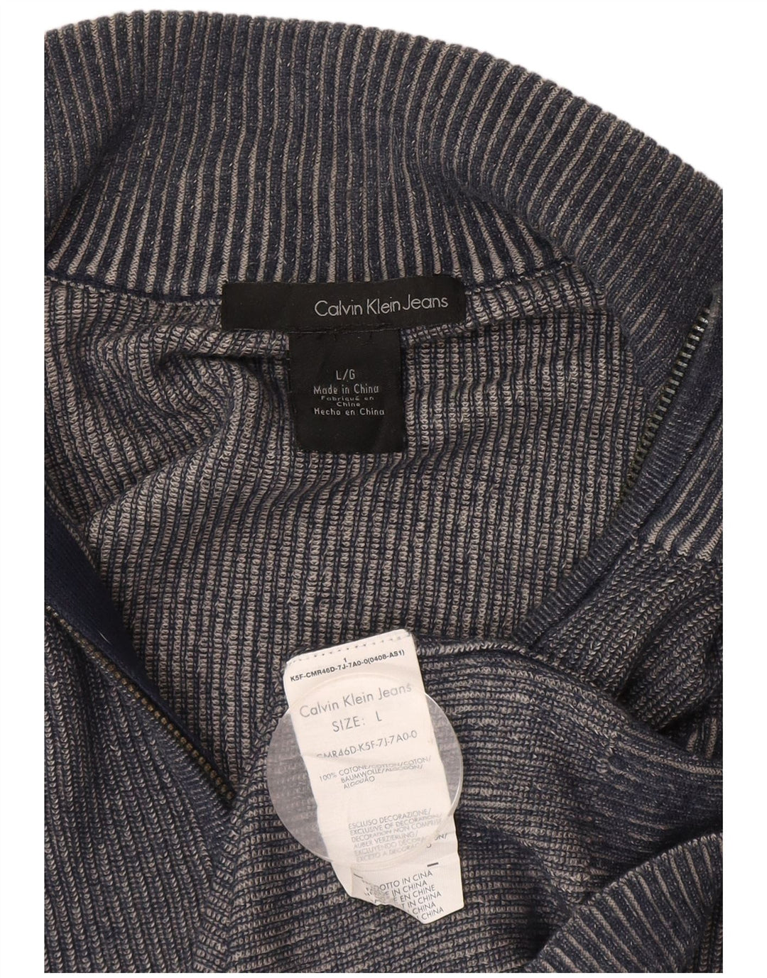 Maglione cardigan da uomo Calvin Klein Jeans grande in cotone blu navy
