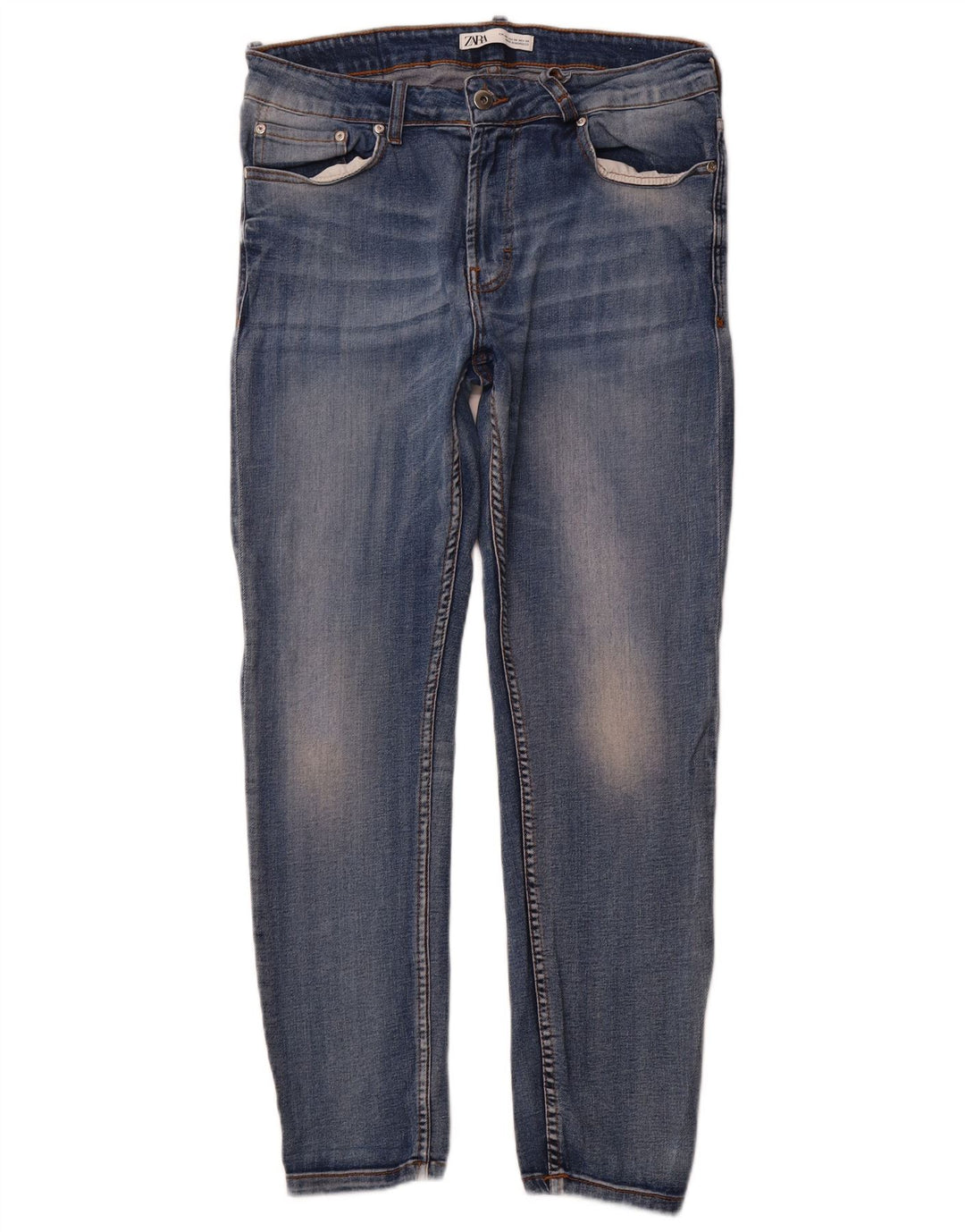 Jeans slim da uomo ZARA EU 44 Large W34 L29 Cotone blu