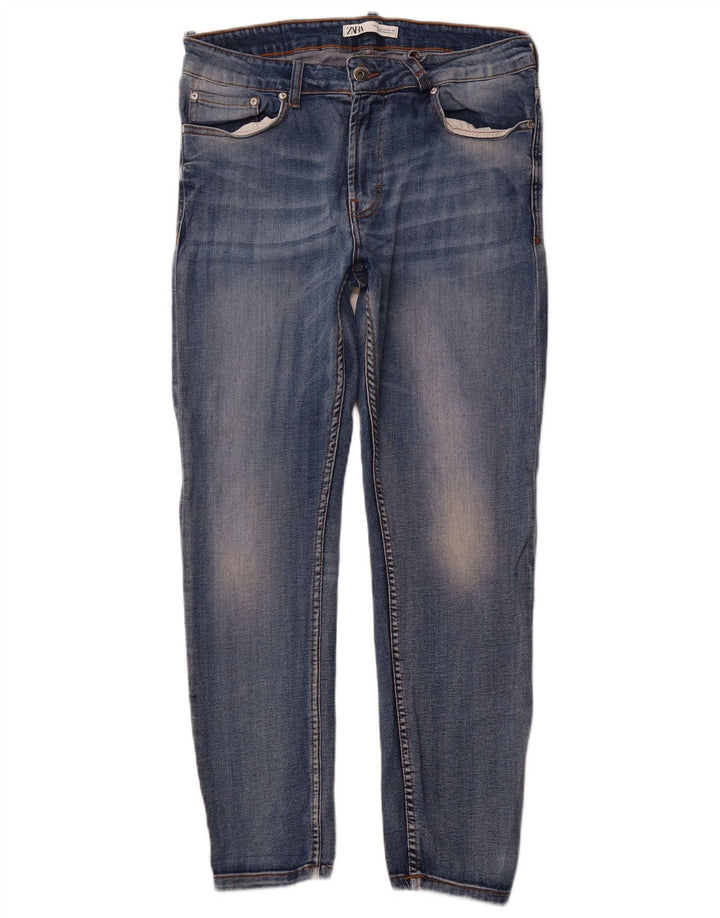 Jeans slim da uomo ZARA EU 44 Large W34 L29 Cotone blu