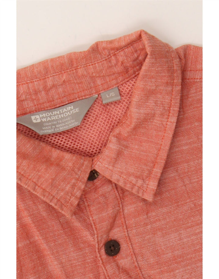 MOUNTAIN WAREHOUSE Mens Short Sleeve Shirt Large Orange Flecked Cotton Vintage Mountain Warehouse and Second-Hand Mountain Warehouse from Messina Hembry 