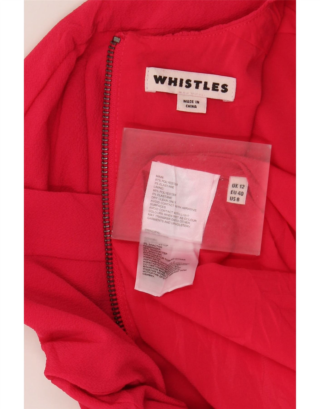 Abito tubino da donna Whistles UK 12 poliestere rosso medio