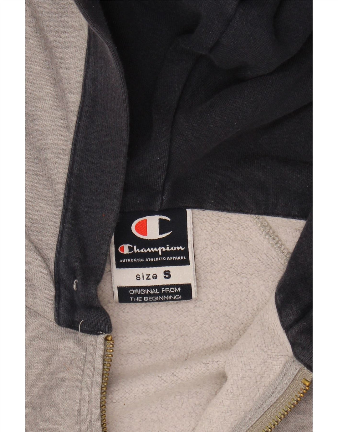 CHAMPION Mens Zip Hoodie Sweater Small Grey Cotton Vintage Champion and Second-Hand Champion from Messina Hembry 