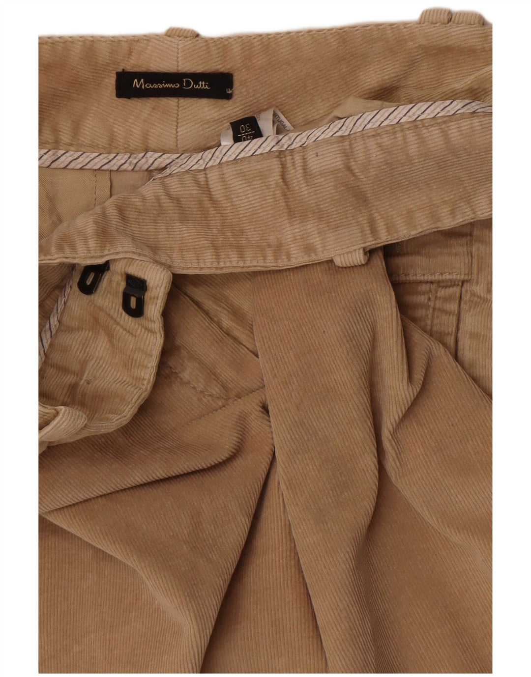 Pantaloni slim da donna in velluto a coste Massimo Dutti EU 40 Medium W30 L27 Beige