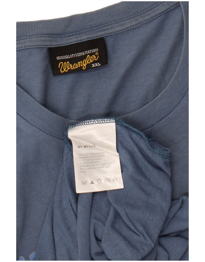 T-shirt grafica da uomo Wrangler Top 2XL cotone blu