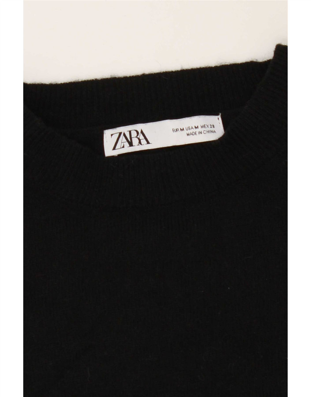 Maglione maglione girocollo oversize da donna Zara UK 14 medio nero
