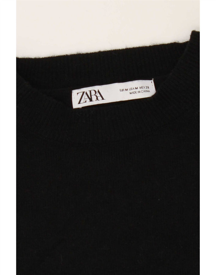 Maglione maglione girocollo oversize da donna Zara UK 14 medio nero