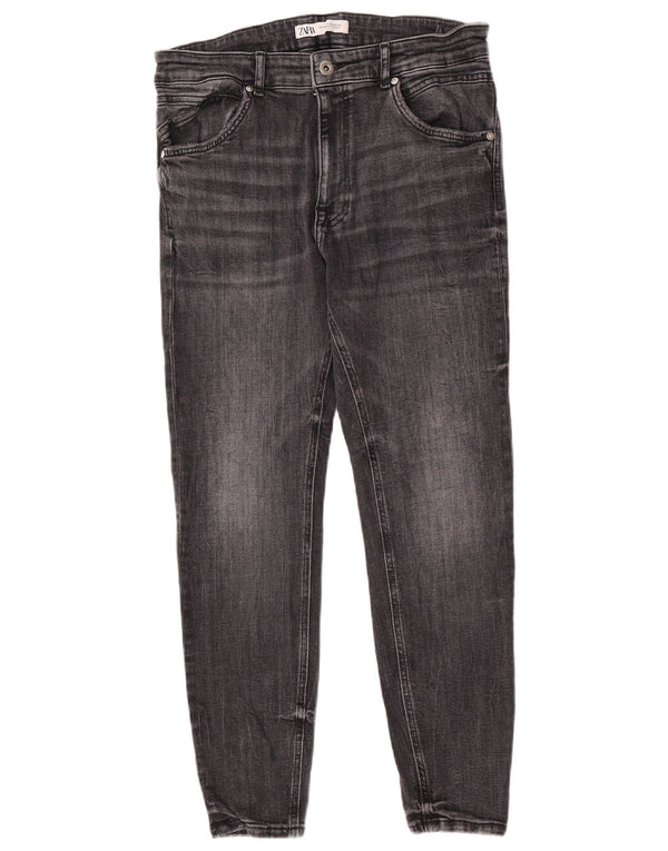 Jeans skinny da uomo Zara EU 44 Large W34 L26 Cotone grigio