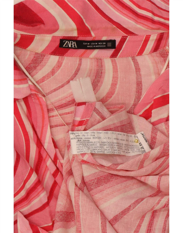 Abito tubino Zara da donna con motivo astratto ritagliato UK 12 Rosa medio