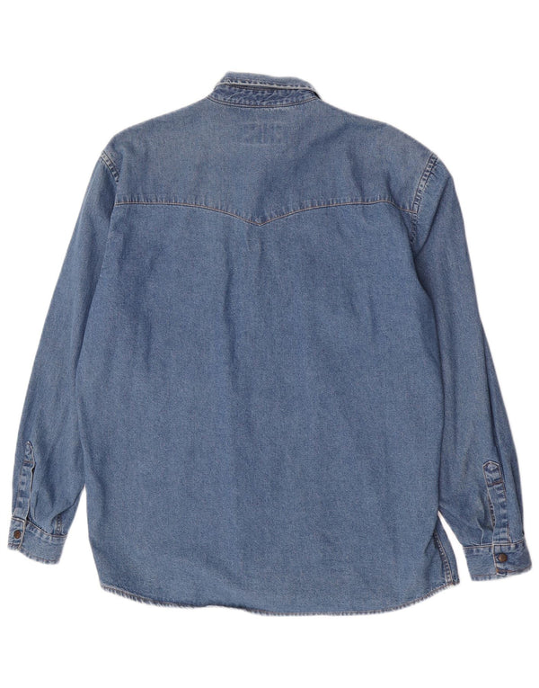 Camicia di jeans vintage da uomo grande blu