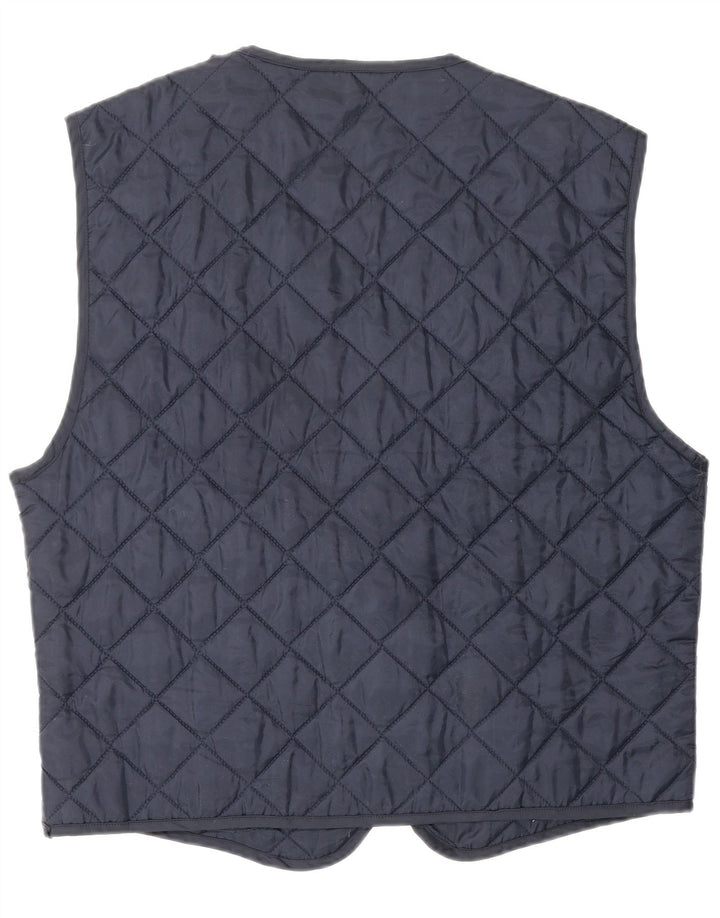 SPALDING Mens Quilted Gilet UK 38 Medium Navy Blue Vintage Spalding and Second-Hand Spalding from Messina Hembry 