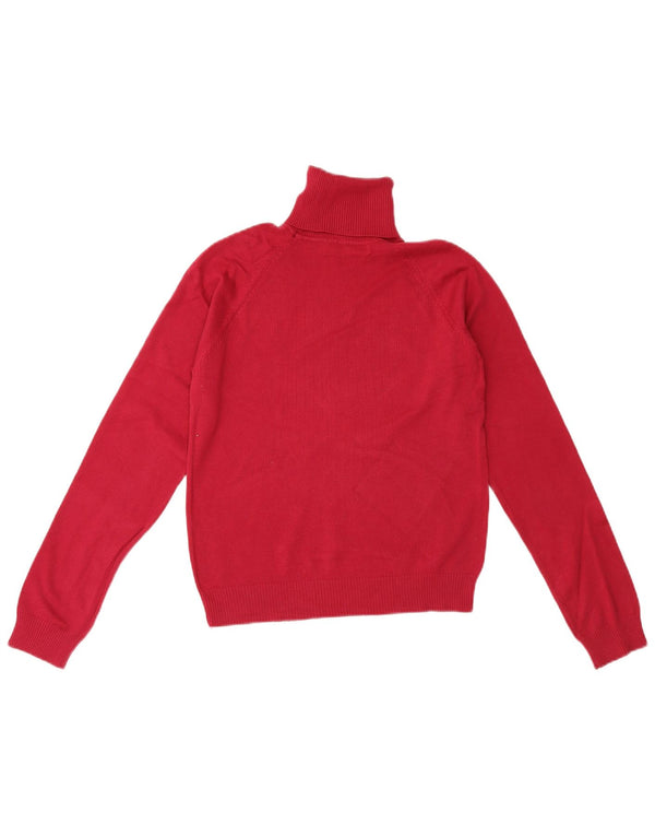 Zara Womens Roll Neck Jumper Sweater UK 14 Large Pink Cotton