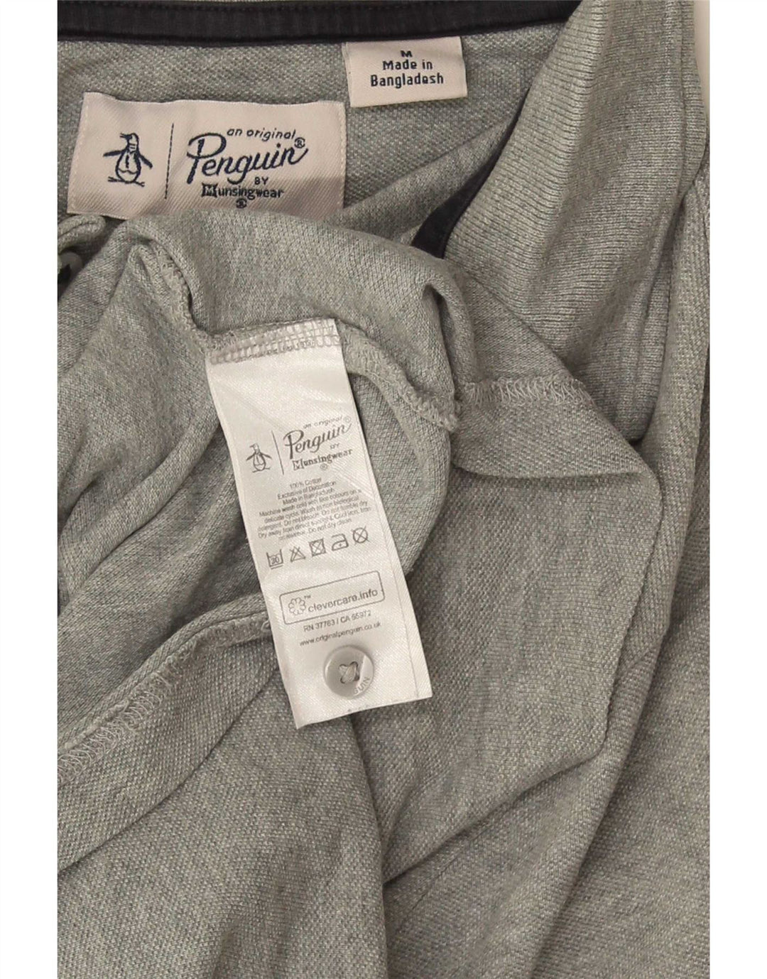 Polo da uomo Penguin in cotone grigio medio