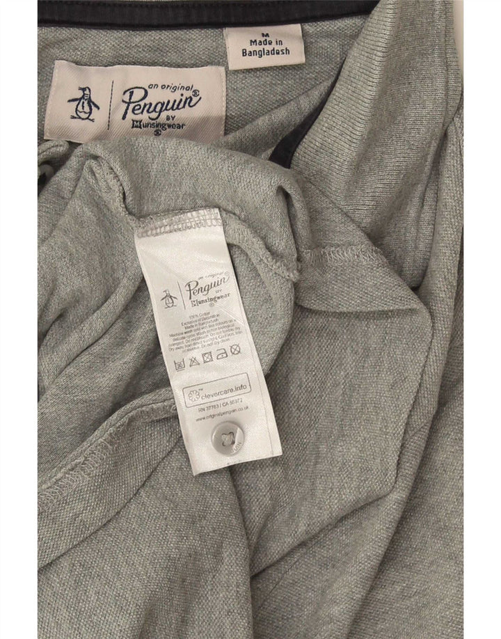 Polo da uomo Penguin in cotone grigio medio