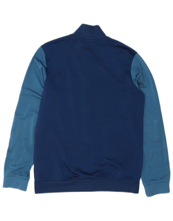 ADIDAS Boys Tracksuit Top Jacket 11-12 Years Navy Blue Colourblock