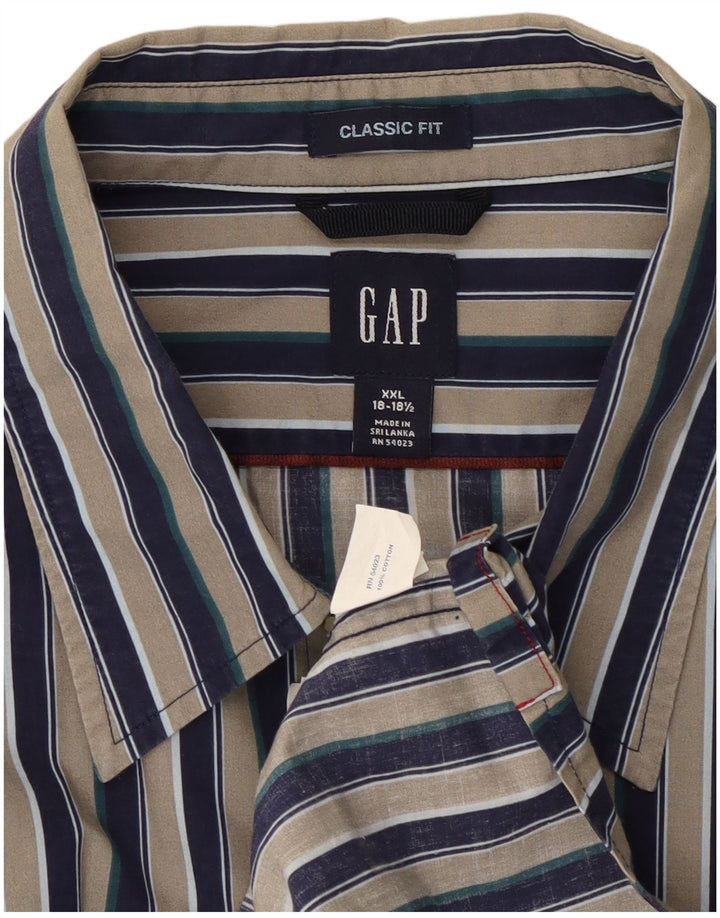 Gap Camicia da uomo vestibilità classica taglia 18 1/2 2XL cotone a righe multicolore