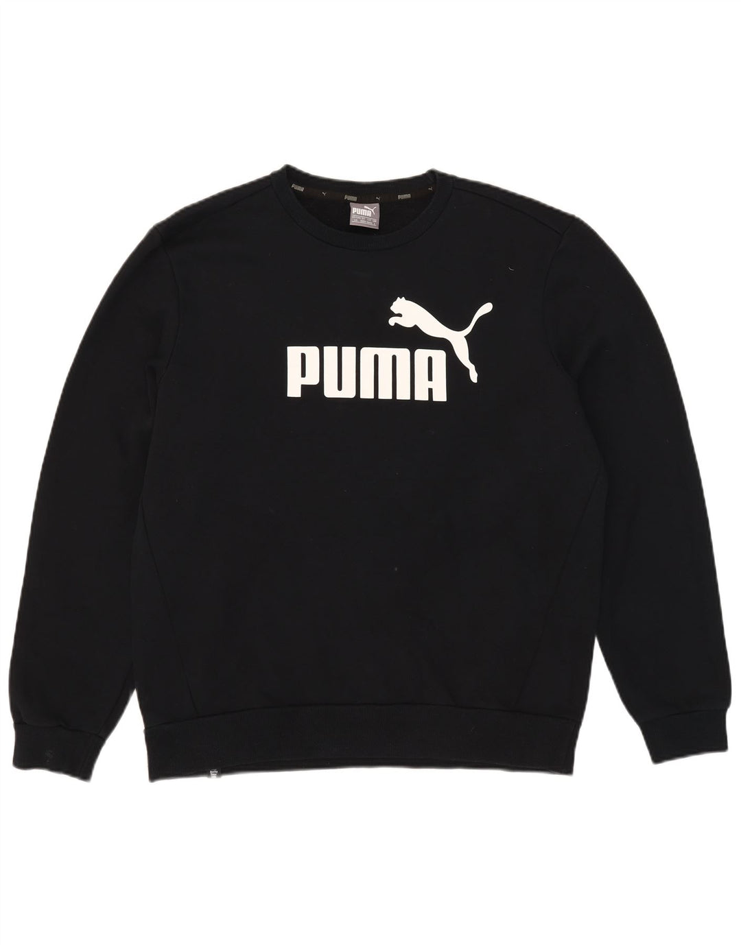 Felpa grafica da uomo Puma Maglione grande in cotone nero