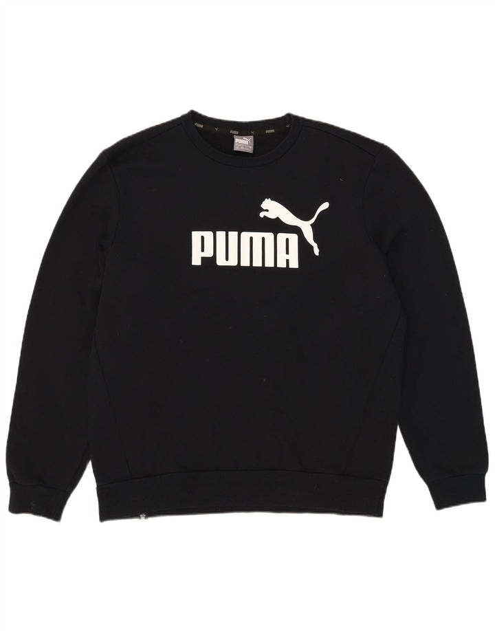 Felpa grafica da uomo Puma Maglione grande in cotone nero