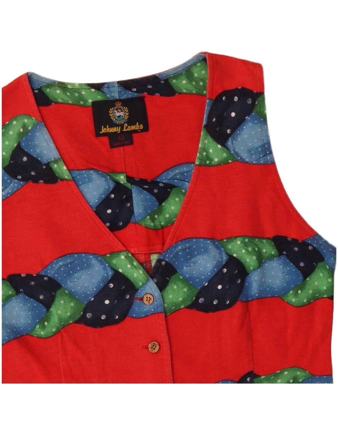 Gilet Donna Johnny Lambs IT 42 Cotone Rigato Rosso Medio