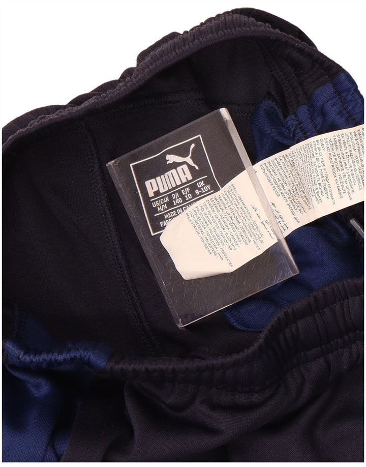 Pantaloni della tuta da ragazzo PUMA 9-10 anni in poliestere color block blu navy