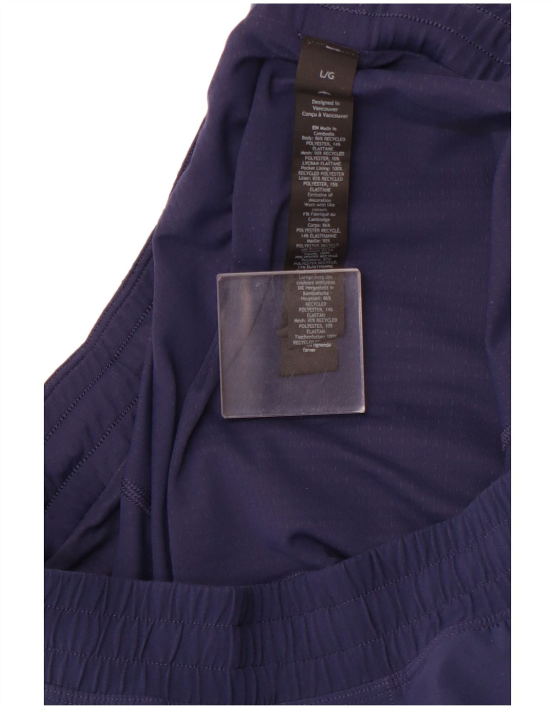 Pantaloncini sportivi da donna LULULEMON UK 14 Large Blu Navy Poliestere