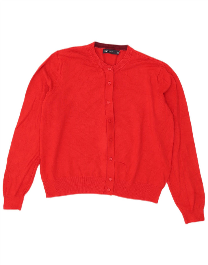 Maglione cardigan corto da donna Marks & Spencer UK 14 Viscosa rossa media