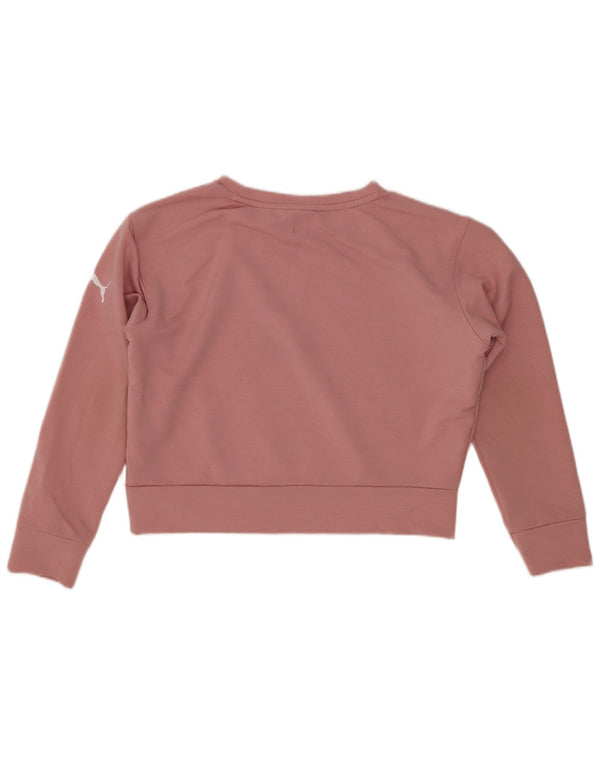 Felpa corta con grafica Puma per ragazze, 9-10 anni, cotone rosa