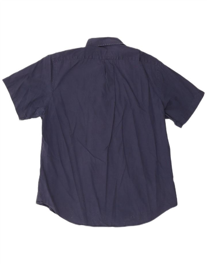 Camicia a maniche corte da uomo Ralph Lauren XL in cotone blu navy