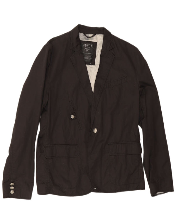Guess Giacca blazer da uomo a 1 bottone UK 42 XL Cotone nero