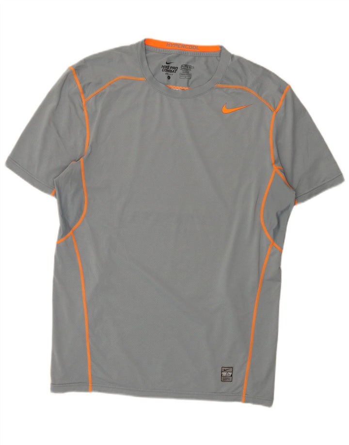 T-shirt Nike Dri Fit da uomo, grande, in poliestere color block grigio