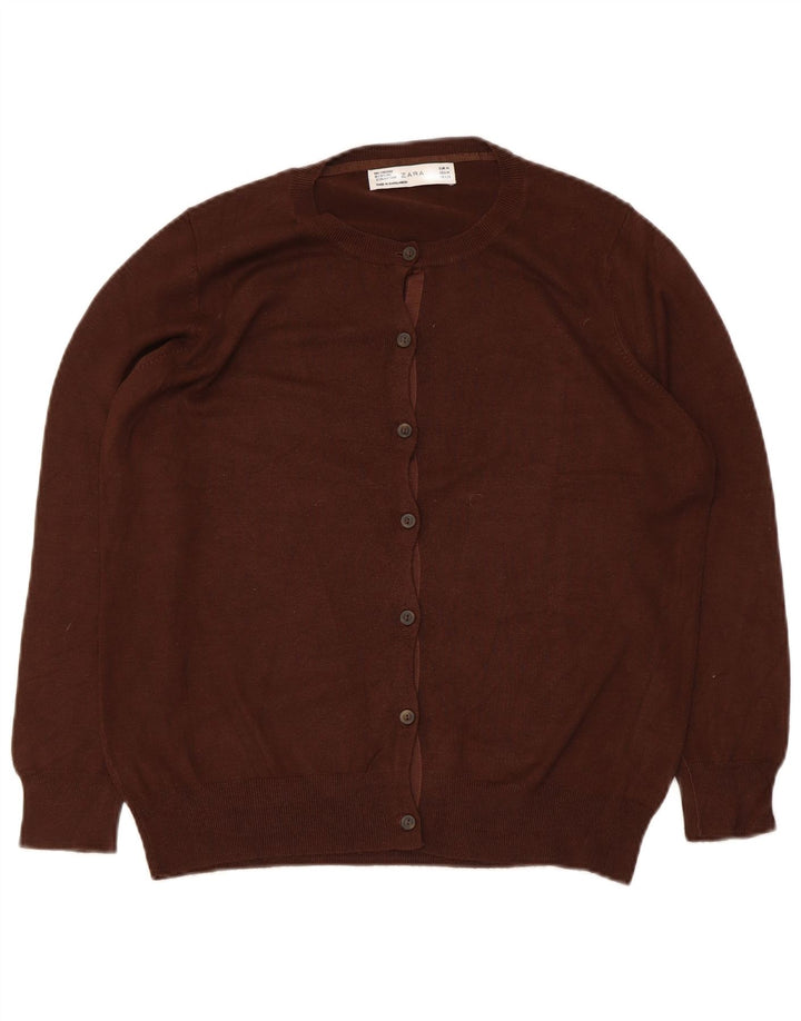 Maglione cardigan da donna Zara UK 14 Viscosa marrone medio