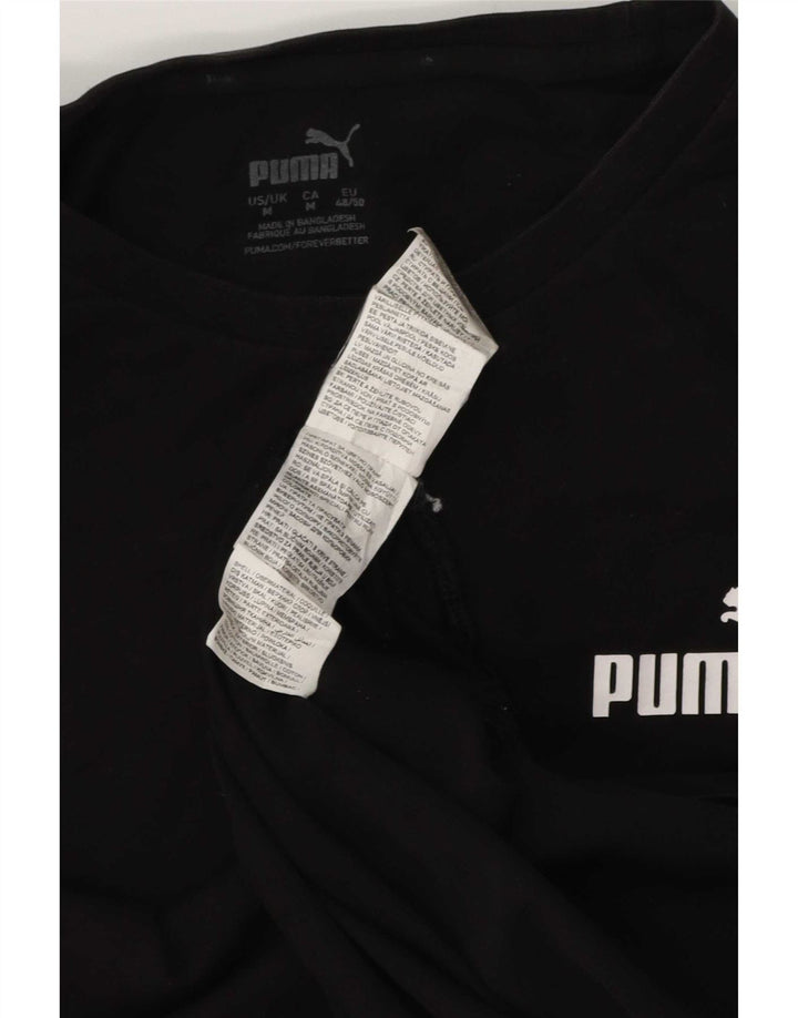 T-shirt da uomo Puma Top in cotone nero medio
