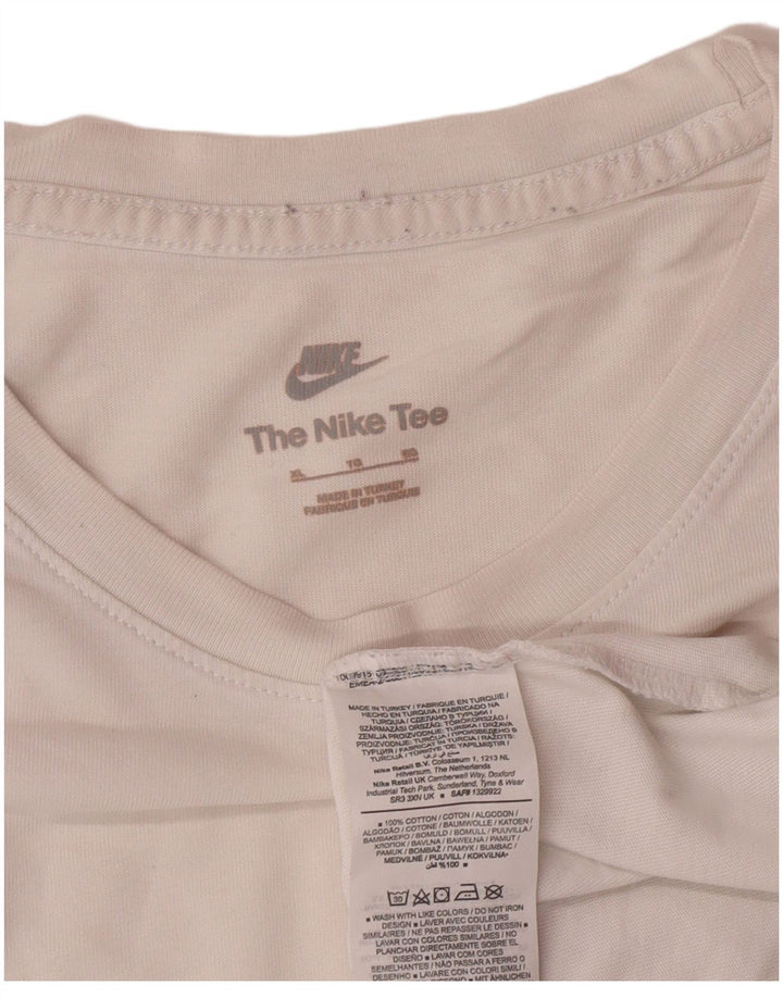 T-shirt grafica da uomo NIKE Top XL in cotone bianco