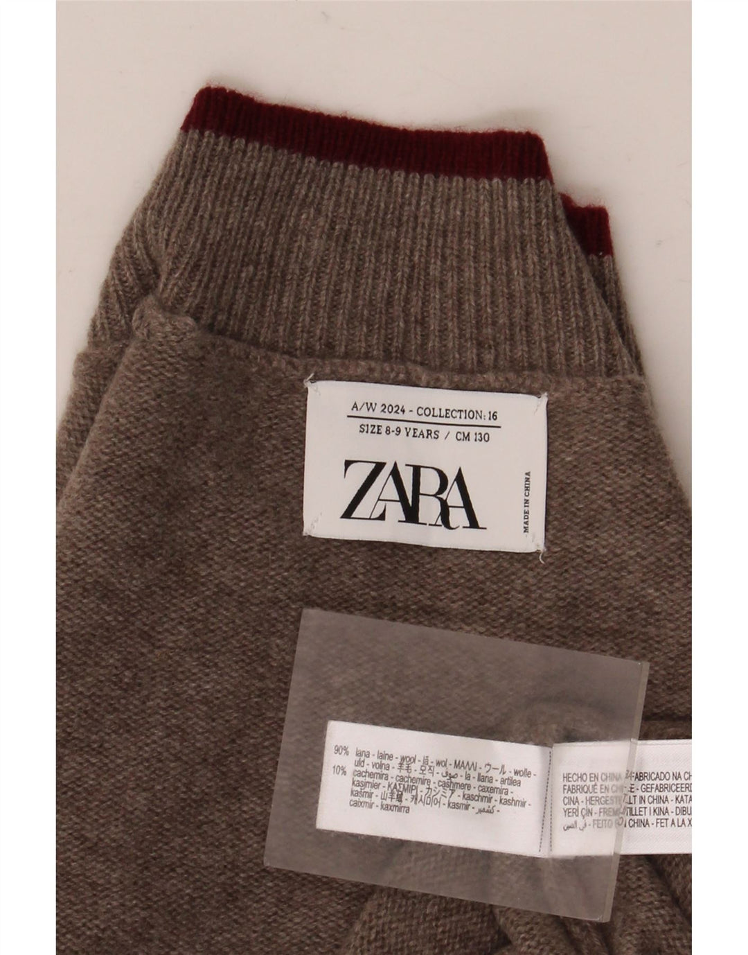 Maglione Zara per ragazzi con collo alto 8-9 anni in lana marrone